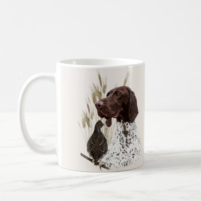 Mug Café de la carte postale Allemande Pointeurs Racco (Gauche)