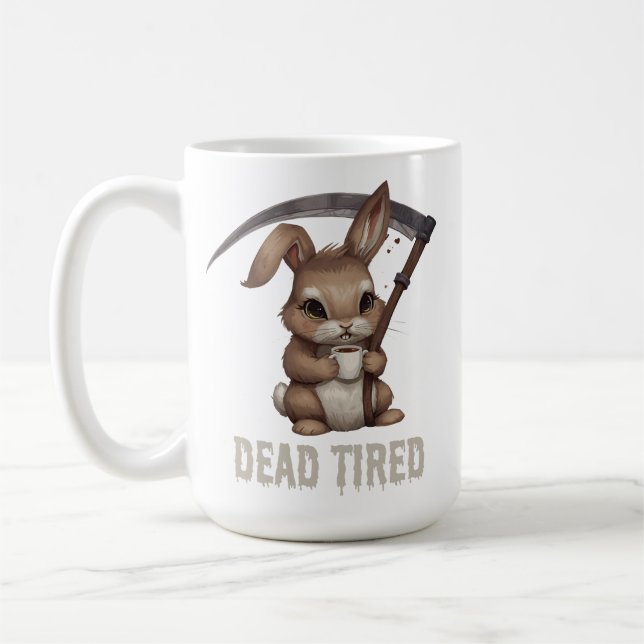 Mug Café de la faucheuse Dead Tired Cute Bunny Grim Re (Gauche)