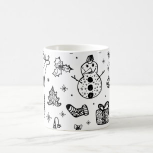 Mug café de Noël blanc et noir