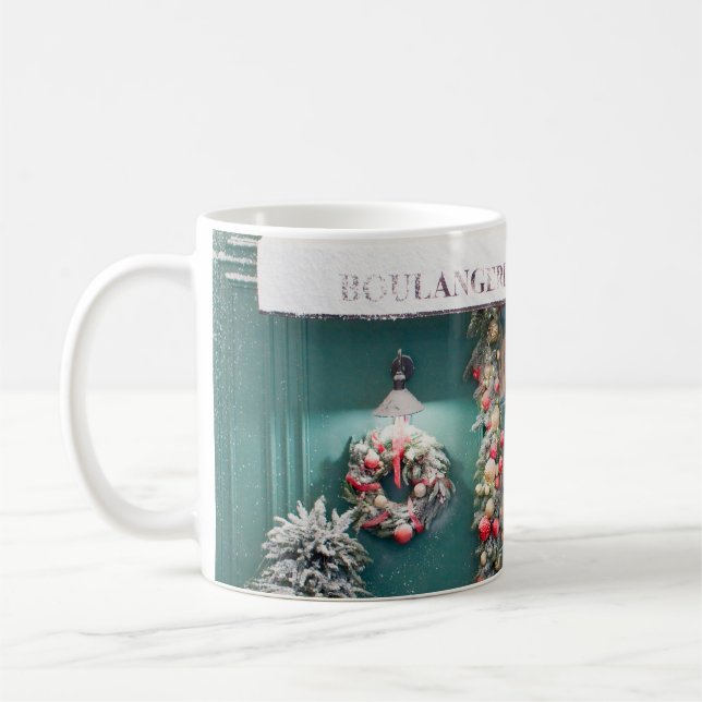 Mug Café de Noël extérieur boulangerie avec décoration (Gauche)