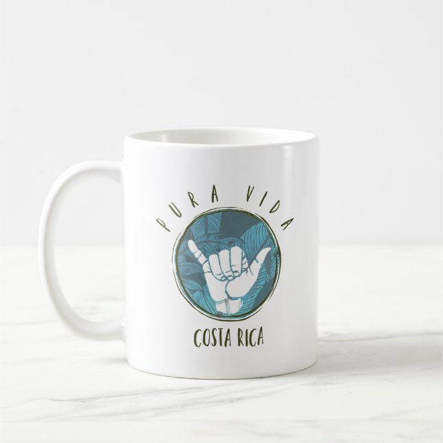Mug Café de Shaka Pura Vida de surfer du Costa Rica (Gauche)