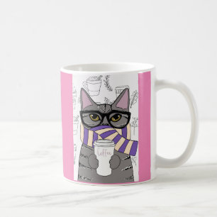 MUG CAFÉ D'HIVER CHAT MUSIQUE D'ART
