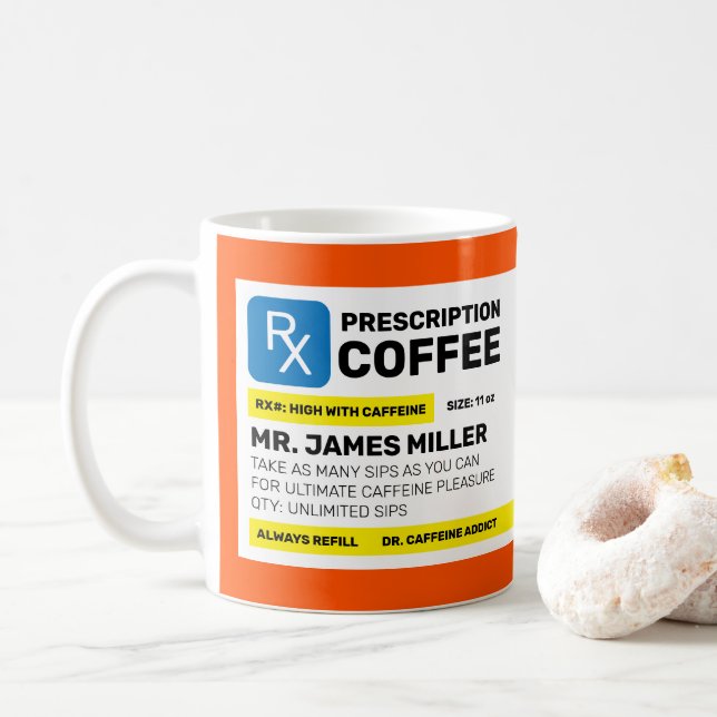 Mug Café d'ordonnance personnalisé Funny (Avec donut)