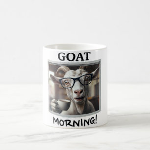 Mug Café du matin chèvre drôle de chèvre avec lunettes