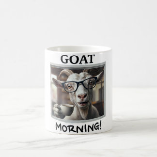 Mug Café du matin chèvre drôle de chèvre avec lunettes