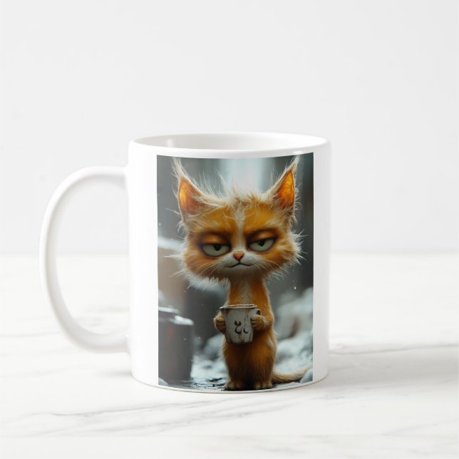 Mug Café du matin du chat grumpy (Gauche)