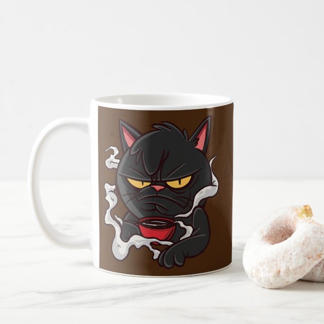 Mug Café en colère Kitten Mad  (Avec donut)