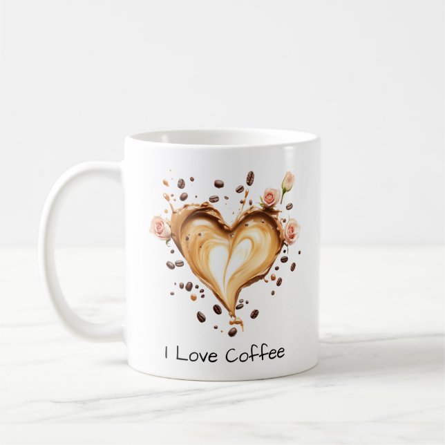 Mug Café En Forme De Coeur, Mais Premier Café, Mignonn (Gauche)