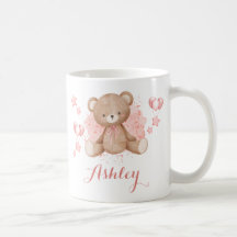 Mug café en tèdre rose personnalisé