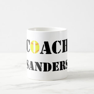 Mug café entraîneur de softball personnalisé