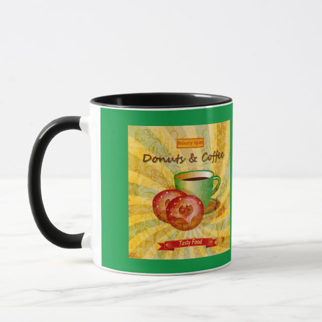 Mug Café et beignets Vintages (Gauche)