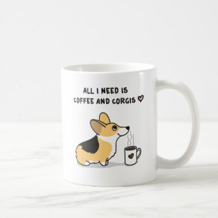 Mug Café et Corgis [tricolores]