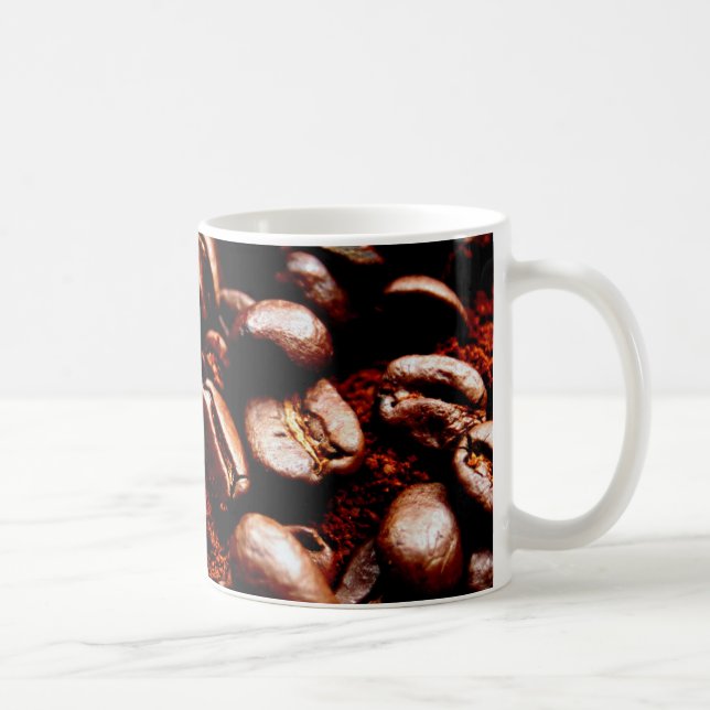 Mug Café et haricots fraîchement moulus (Droite)