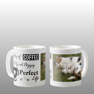 Mug Café et mon chat vie parfaite photo noir gris