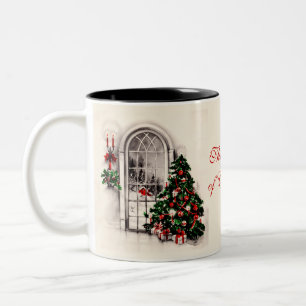 Mug café fenêtre de Noël