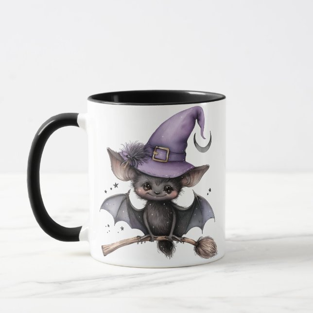 Mug Café Halloween Black Witch Bat (Gauche)