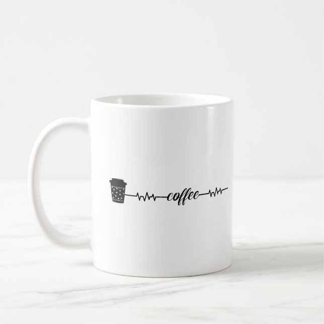 Mug Café Heartbeat Café Cup Amateurs de caféine (Gauche)