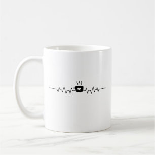 Mug Café Heartbeat Café Cup Amateurs de caféine