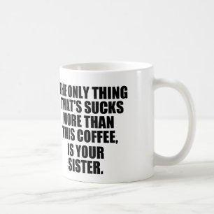 Mug Café hilare indiquant, café gâté contre la soe