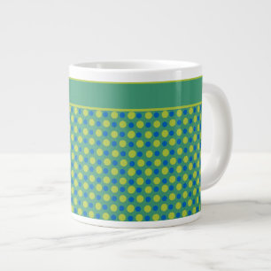 Mug café Jumbo, Pois bleu et vert