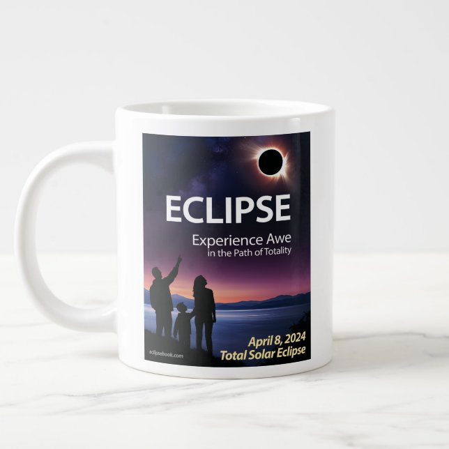Mug café Jumbo pour le Avril 8, 2024 Éclipse solai (Gauche)