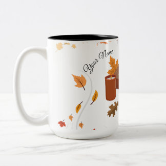 Mug Café & Livre Automne Cosy - Nom Personnalisé