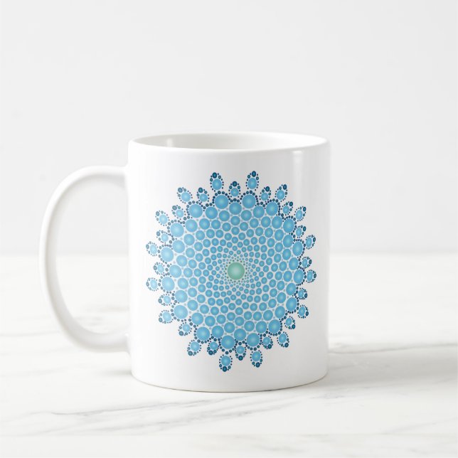 Mug café Mandala point bleu (Gauche)