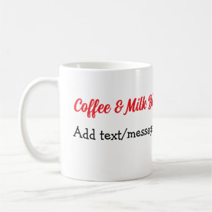 Mug Café & mélange de lait couple café cœur rouge n