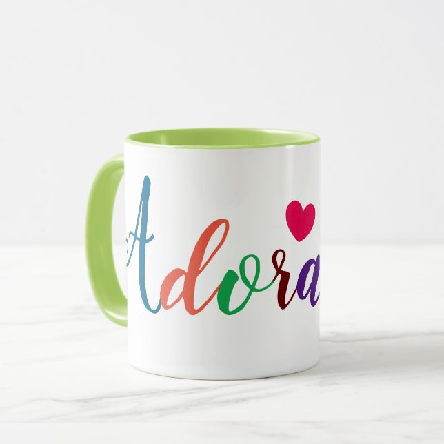Mug Café mignon d'amusement de coeur d'impression (Devant gauche)