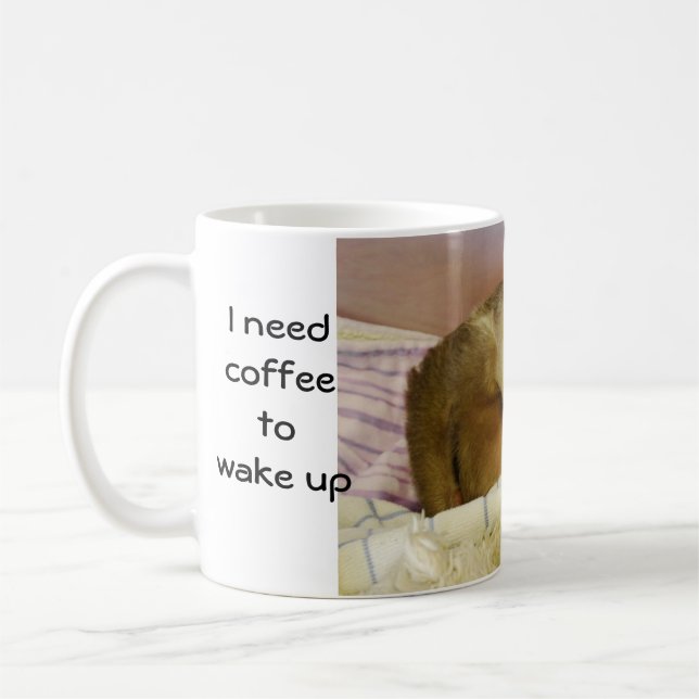 Mug Café mignon du besoin de Bâillements-Je de paresse (Gauche)