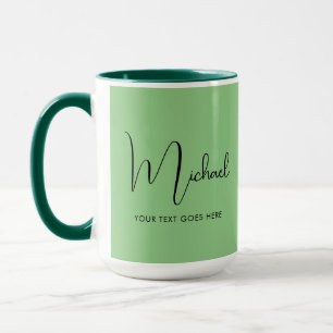 Mug café moderne manuscrit Nom élégant tendance