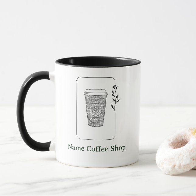 Mug Café moderne simple floral (Avec donut)