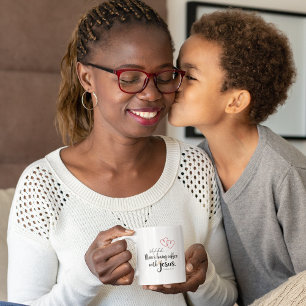 Mug CAFÉ MOM AVEC Citation chrétienne de JESUS Funny