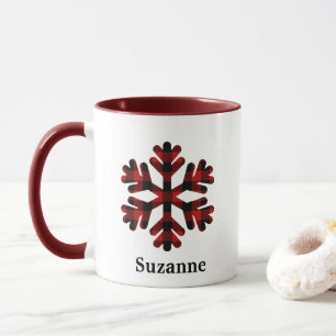 Mug Café Monogramme De Flamme De Neige Plaid De Red Bu