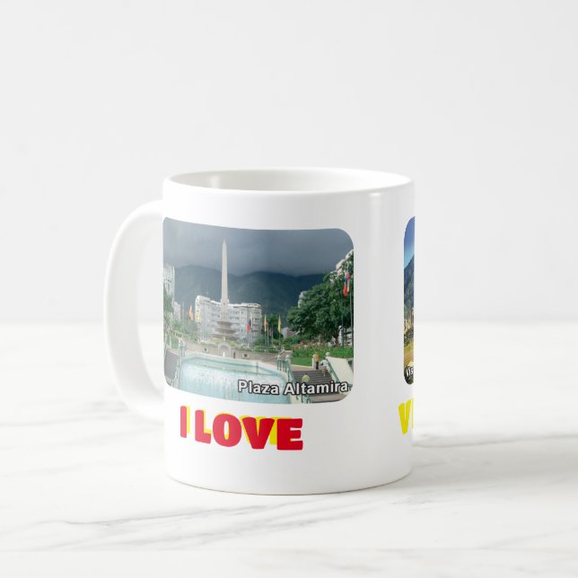 Mug Café mug I love Venezuela, personnalisable (Devant gauche)