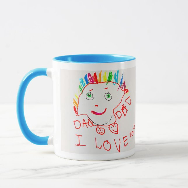 Mug café personnalisé avec l'art de votre enfant (Gauche)