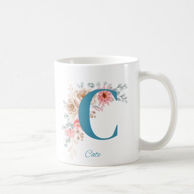Mug café personnalisé avec nom et alphabet C (Droite)