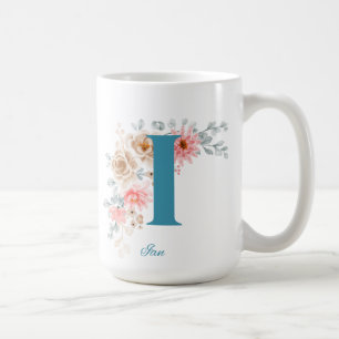 Mug café personnalisé avec nom et alphabet I