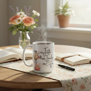 Mug café personnalisé femme chrétienne famille foi