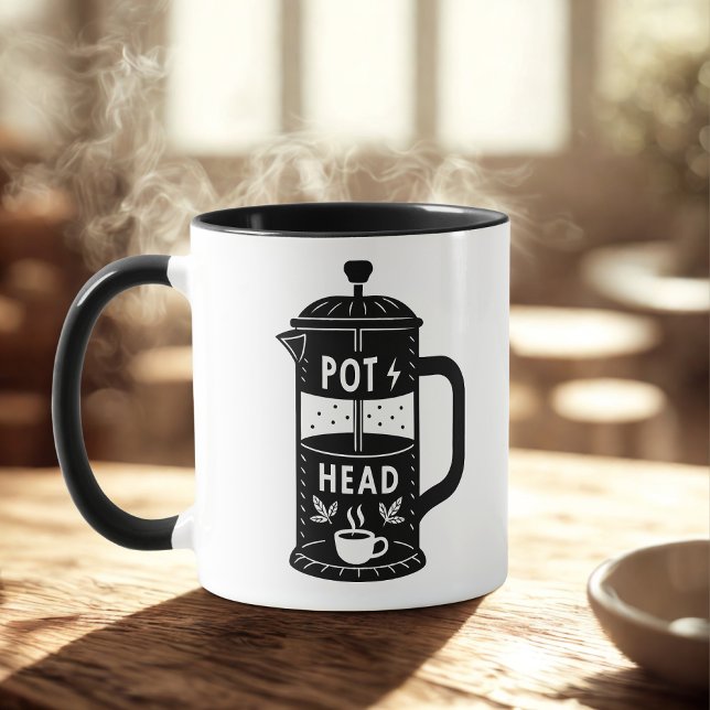 Mug Café Pot Head Funny Café (Créateur téléchargé)