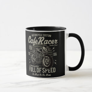 Mug Cafe Racer Travailler dur Course Aller vite ou ren
