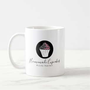 Mug Café Rose Cupcake Dessiné Maison Boulangerie