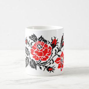 Mug Café russe Motif Rose rouge&noir