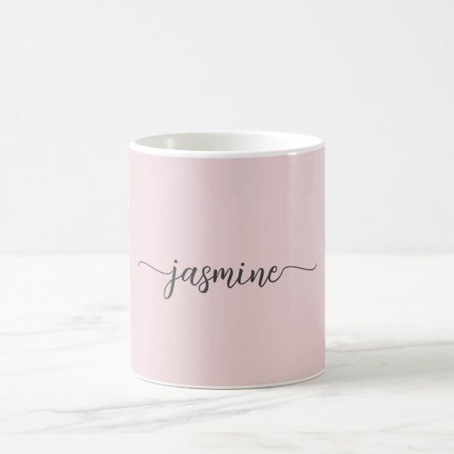 Mug Café Signature Monogramme Rose Poudré Élégant (Centre)
