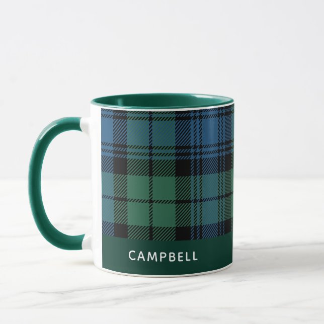 Mug Café Tartan Clan Campbell personnalisé (Gauche)