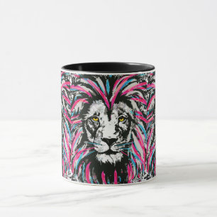 Mug café tête de lion Coupe de café Lion Rose