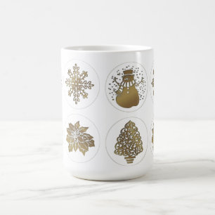 Mug Café, Thé, Flacon de neige, Homme de neige, Arbre,