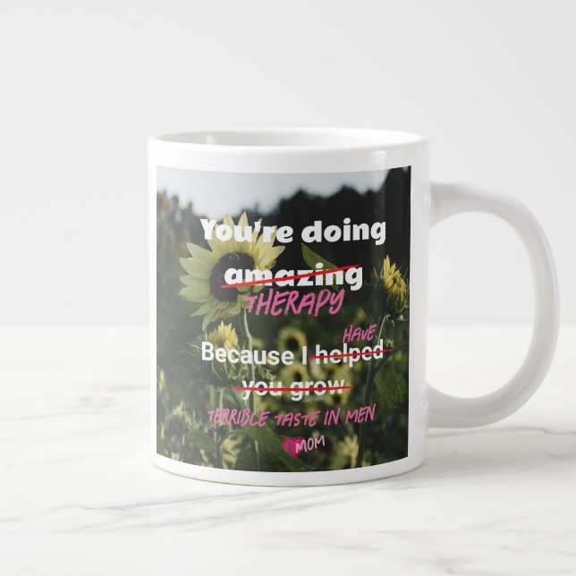 Mug café tournesol blanc de maman drôle (Droite)