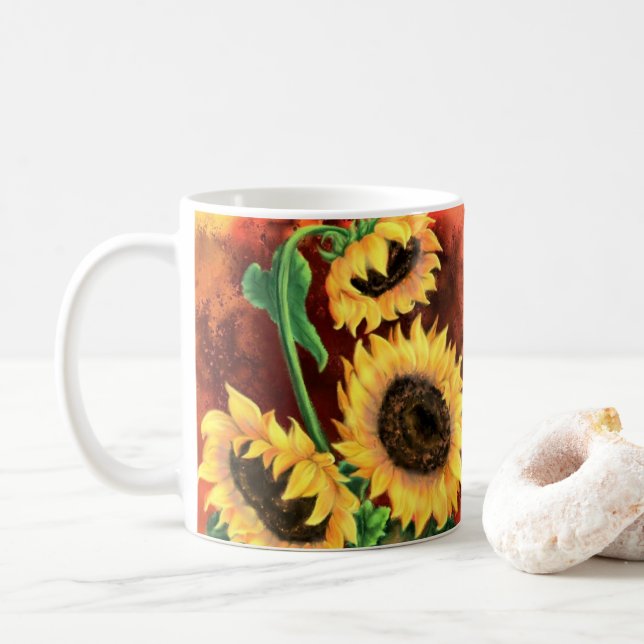 Mug café tournesol jaune (Avec donut)