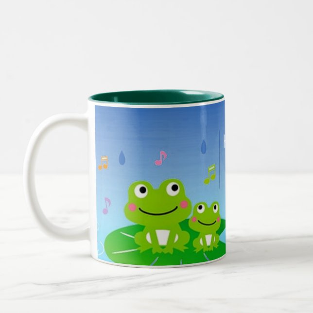 Mug café Two-Tone avec de petits crapauds mignons  (Gauche)